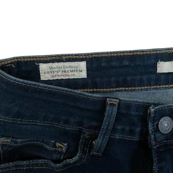 Levis 711 Skinny Dark Wash Denim Blue Jeans Woman’s Size 26 X 27 - Picture 4 of 11